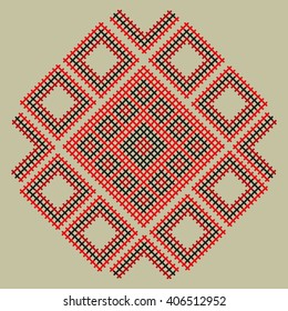 Vector of cross stitch symbol or icon, cross stitch poster, cross stitch illustration