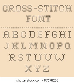 Vector Cross Stitched Font