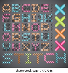 Vector Cross Stitched Fonts