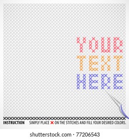 Vector Cross Stitches Template with Your Desired Message or Patterns