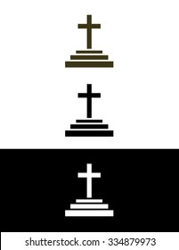 Vector Cross Symbol in Color, Black and Reverse