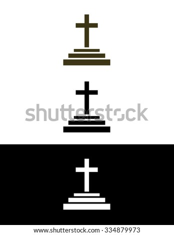 Vector Cross Symbol in Color, Black and Reverse