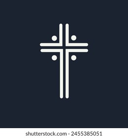 vector cross symbol. Icons set. Cross of christian religion. Jesus Christ and God, faith sign. Church and pray, religion and resurrection.