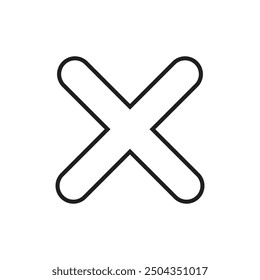 Vector cross symbol on white background 