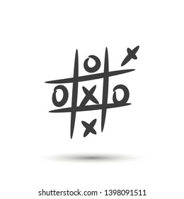 Vector cross zero paper game icon. For design, advertising banner, logo