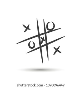 Vector cross zero paper game icon. For design, advertising banner, logo
