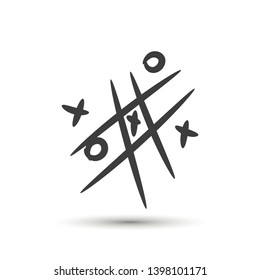 Vector cross zero paper game icon. For design, advertising banner, logo