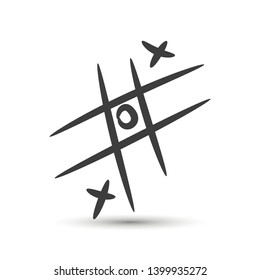 Vector cross zero paper game icon. For design, advertising banner, logo