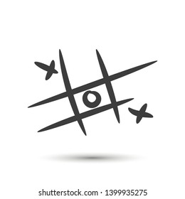 Vector cross zero paper game icon. For design, advertising banner, logo