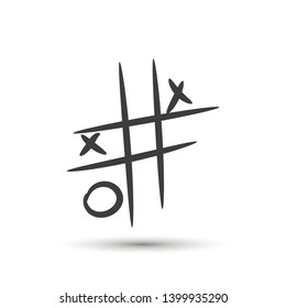 Vector cross zero paper game icon. For design, advertising banner, logo