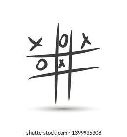 Vector cross zero paper game icon. For design, advertising banner, logo