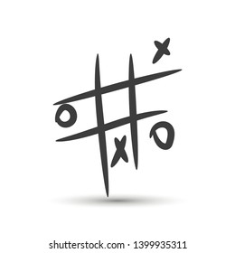 Vector cross zero paper game icon. For design, advertising banner, logo
