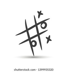 Vector cross zero paper game icon. For design, advertising banner, logo