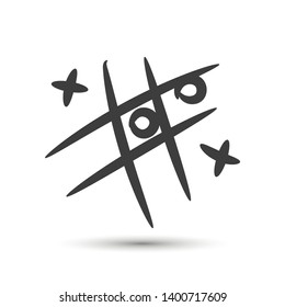 Vector cross zero paper game icon. For design, advertising banner, logo