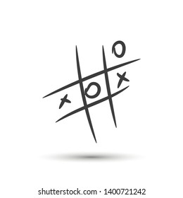 Vector cross zero paper game icon. For design, advertising banner, logo