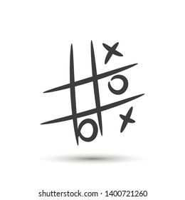 Vector cross zero paper game icon. For design, advertising banner, logo