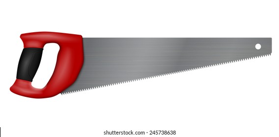 Vector crosscut saw, illustration isolated on white