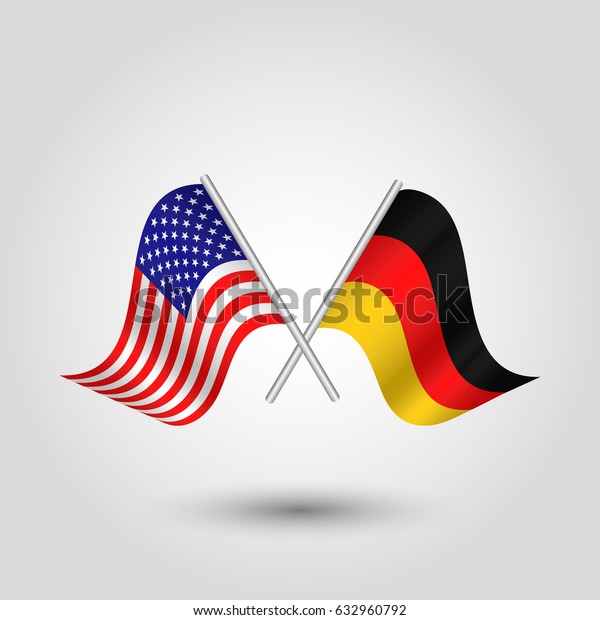 Vector Crossed American German Flags On Stock Vector (Royalty Free ...