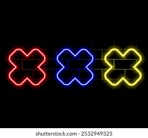 Vector Crossed Blue Neon Lines, Glowing Lines on Dark Background.