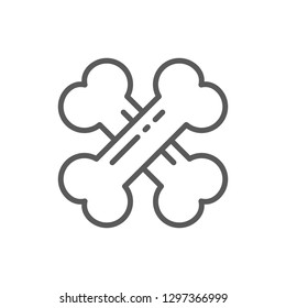 Vector crossed bones line icon. Symbol and sign illustration design. Isolated on white background