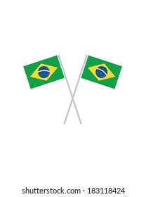 Vector Crossed Brazilian Flags