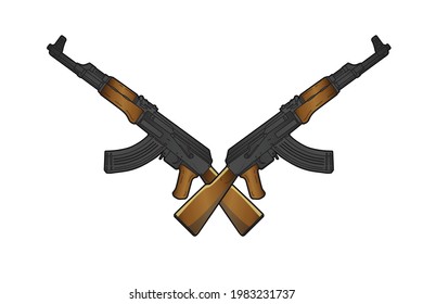 Vector de armas cruzadas Ak47