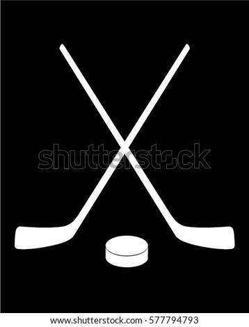 Vector Crossed Hockey Sticks and Puck