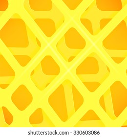 Vector Crossed Lines Abstract Yellow  Cover Background. Yellow Pattern