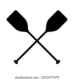 Vector Crossed Paddles on White Background