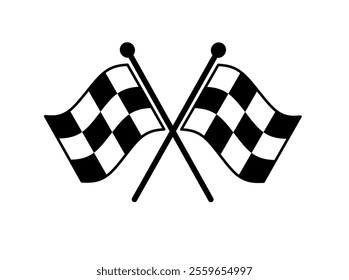 vector of crossed racing flags on a white background