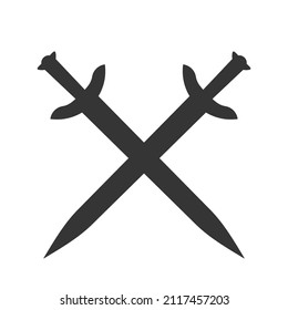 Vector crossed swords icon. Black swords icon. Flat icon isolated.