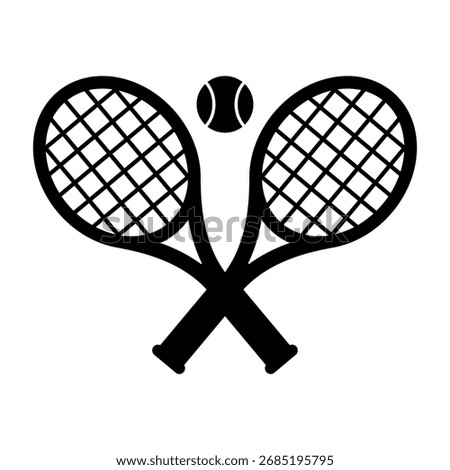 Vector Crossed Tennis Rackets on White Background