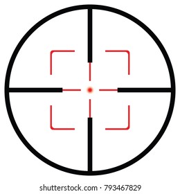 Vector crosshair with red sight.
