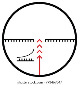 Vector crosshair with red sight.