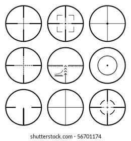 Vector crosshairs set. Each crosshair in separated layers.