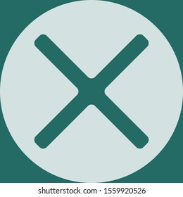 Vector cross-stitch icon in a circle of green color.