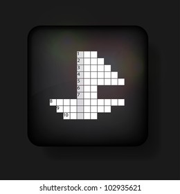 Vector crossword icon on black. Eps10