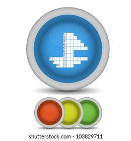 Vector crossword icon on white. Eps10