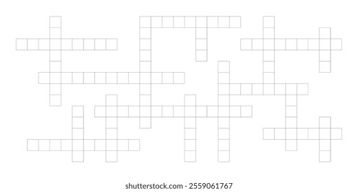 Vector crossword puzzle concept with blank word grid. Isolated on white background for easy customization