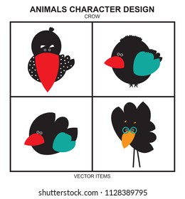 Vector crow character design. More animals are available