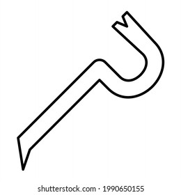 Vector Crowbar Outline Icon Design
