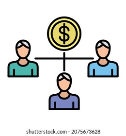 Vector Crowdfunding Filled Outline Icon Design
