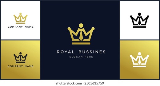 Vector of crown business logo dan icon design template, can be used in various media easily, editable