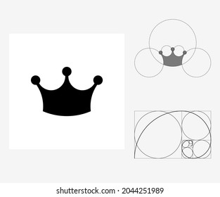 Vector crown in golden ratio style