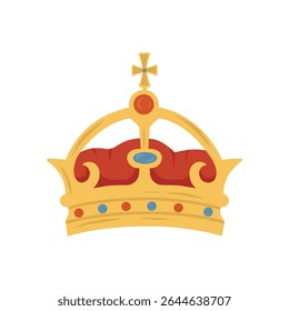 Coroa vetorial - ornamentos reais dourados, símbolo do rei, rainha e princesa, ilustração - um sinal do poder do príncipe coroado, um conjunto de joias da coroa isoladas em um fundo branco