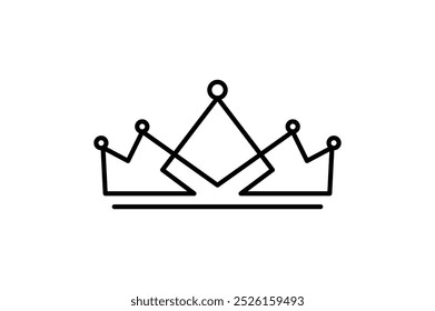 Vector crown icon aesthetics thin line sign Logo. Outline Crown Isolated Contour Symbol Illustration for your web and mobile app design logo concept