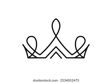 Vector crown icon aesthetics thin line sign Logo. Outline Crown Isolated Contour Symbol Illustration for your web and mobile app design logo concept