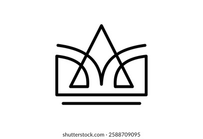 Vector crown icon aesthetics. thin line sign. Outline Crown Isolated Contour Symbol Illustration for your web and mobile app design logo concept.