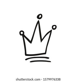 Vector crown icon. Doodle crown. Illustration of crown for t-shirt, card, banner. Logo crown.