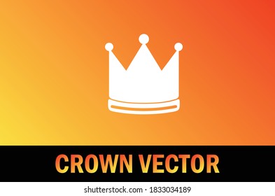 Vector of crown icon isolated on gradient background. For designer.